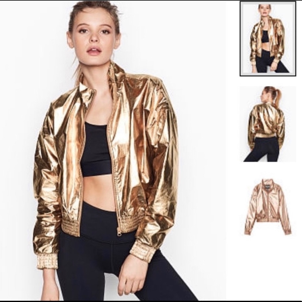 Victoria’s Secret gold bomber jacket Xs